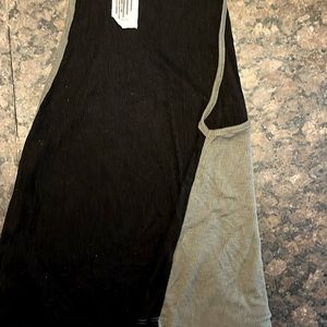 Free People black and army green tank